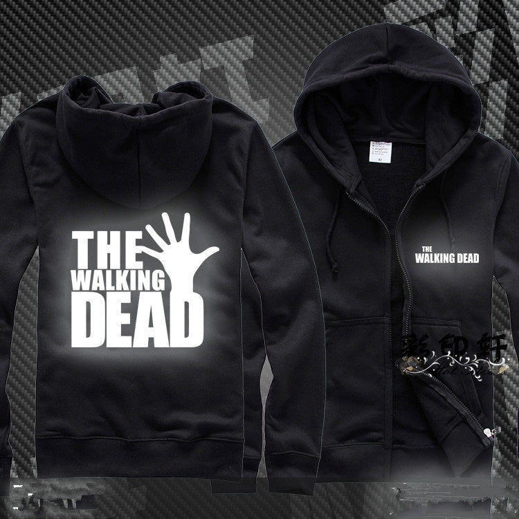 The Walking Dead Luminous Unisex Zipper Hooded Cardigan Sweater,Stree Fashion Sports Coat,Cool Hoodie Sweater Coat