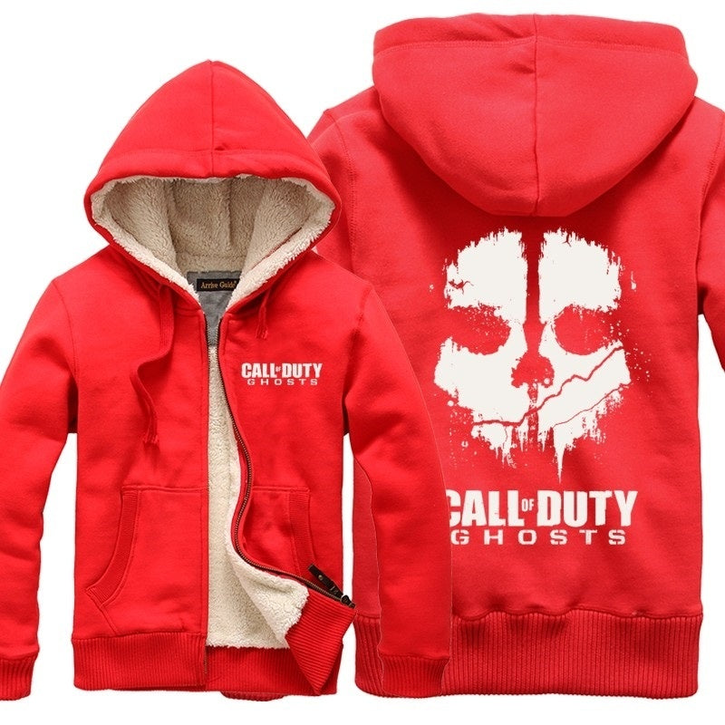 Call of Duty Thickening cotton-padded jacket  winter warm Hoodie Flannel Coats Soft Comfort Cashmere Sweatshirts