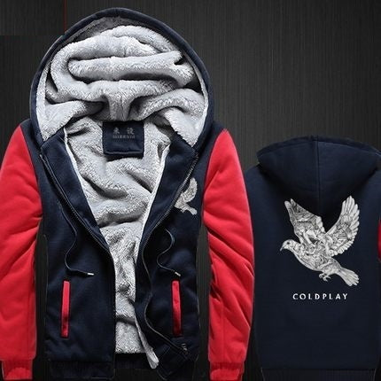 Coldplay Thickening cotton-padded jacket Winter Warm Hoodie Flannel Coats Soft Comfort Cashmere Sweatshirts