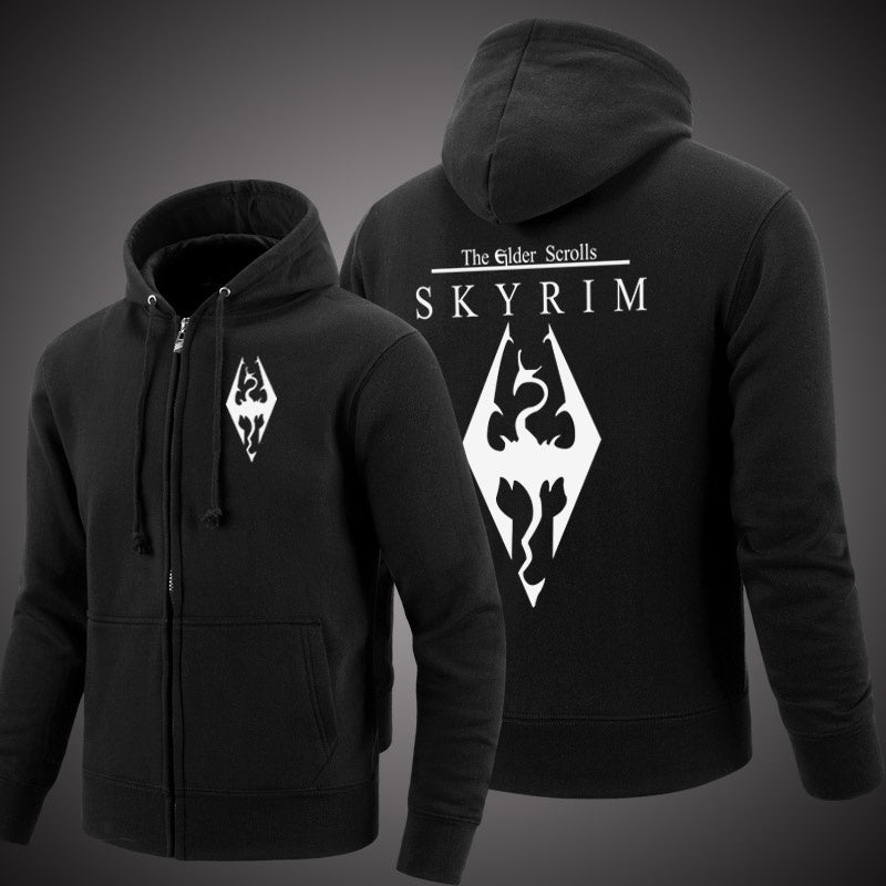 The Elder Scrolls Unisex  Zipper Hooded Cardigan Sweater,Stree Fashion Sports Coat,Cool Hoodie Sweater Coat