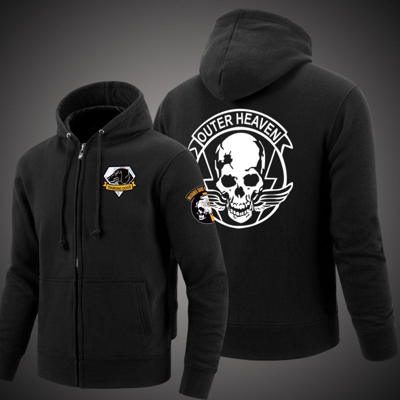 Metal Gear Solid Unisex  Zipper Hooded Cardigan Sweater,Stree Fashion Sports Coat,Cool Hoodie Sweater Coat
