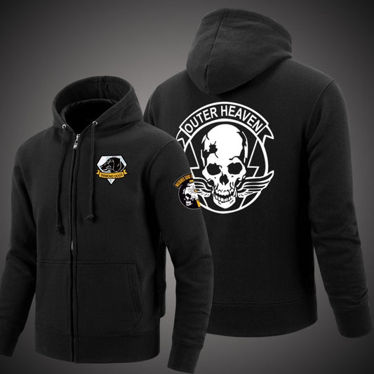 Metal Gear Solid Unisex  Zipper Hooded Cardigan Sweater,Stree Fashion Sports Coat,Cool Hoodie Sweater Coat