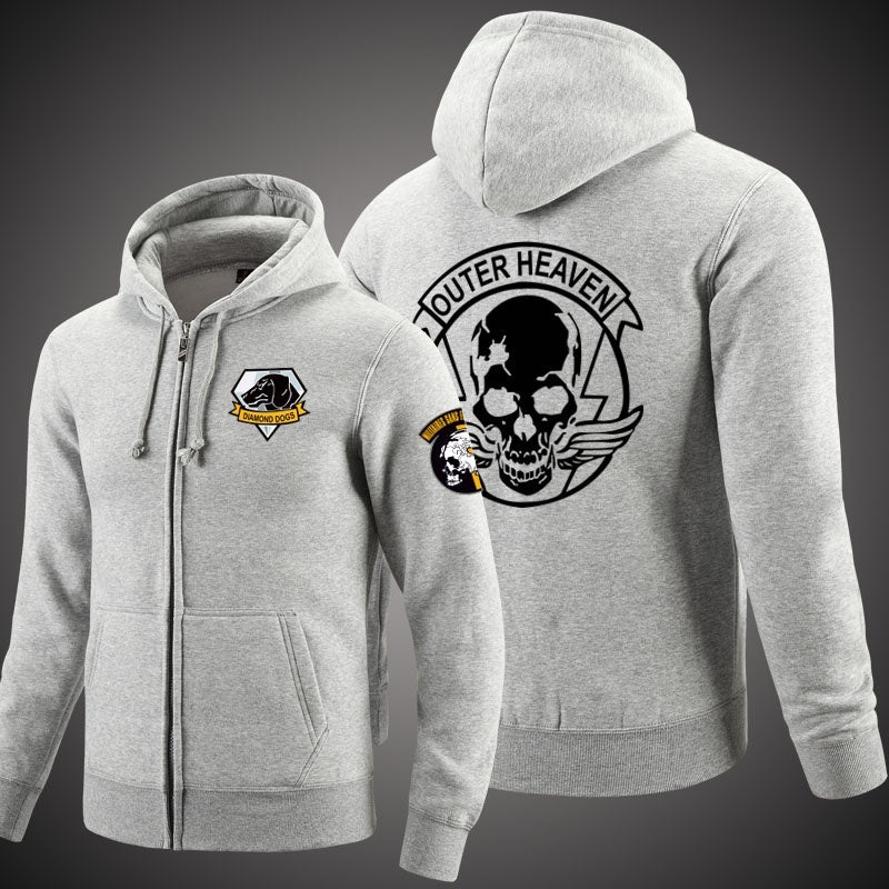 Metal Gear Solid Unisex  Zipper Hooded Cardigan Sweater,Stree Fashion Sports Coat,Cool Hoodie Sweater Coat