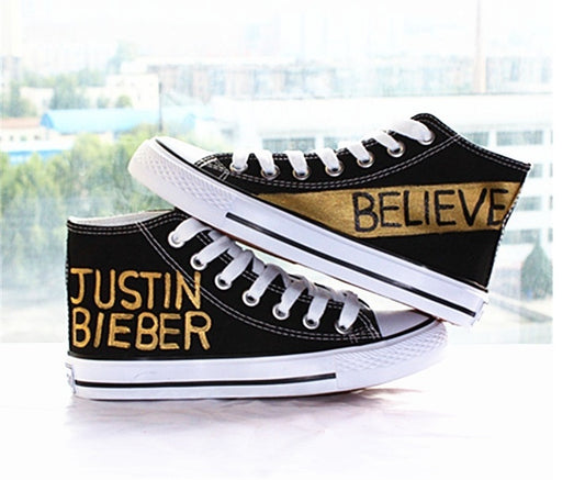 Unisex  Justin Bieber Canvas Shoes High Tops Casual Shoes Outdoor  Leisure Fashion Sneakers