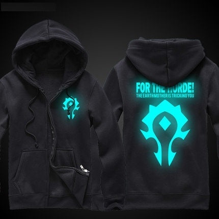 Luminous World of Warcraft/Dota Horde Cool Black Cosplay Hoodies Coat/Costume/Jacket Cardigan Sweater
