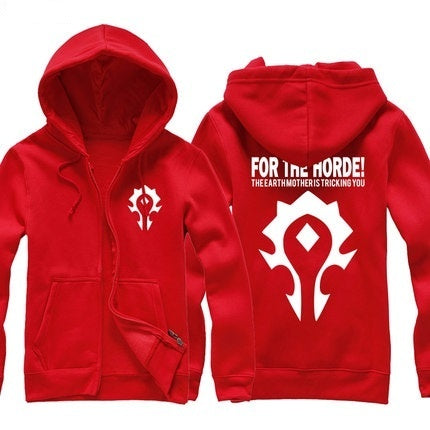 Stunning Unisex Mens And Womens Onesie World of Warcraft/Dota Horde Cool Hooded Thickened Velour Coat Jacket Sweatshirts