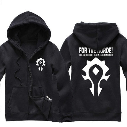 Stunning Unisex Mens And Womens Onesie World of Warcraft/Dota Horde Cool Hooded Thickened Velour Coat Jacket Sweatshirts