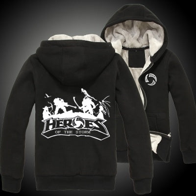 World of Warcraft HEROES OF STORM Thickening Winter warm Hoodie Flannel Coats Soft Comfort Cashmere Sweatshirts