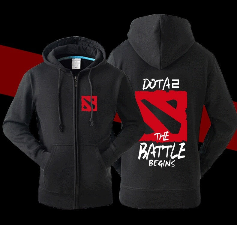 Dota The Battle Begins Cool Mikiny se zesíleným velurovým kabátem s kapucí