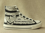 One piece Luffy hand Painted  High Top Canvas Shoes Sneakers Sports,Shoes,Leisure Shoes