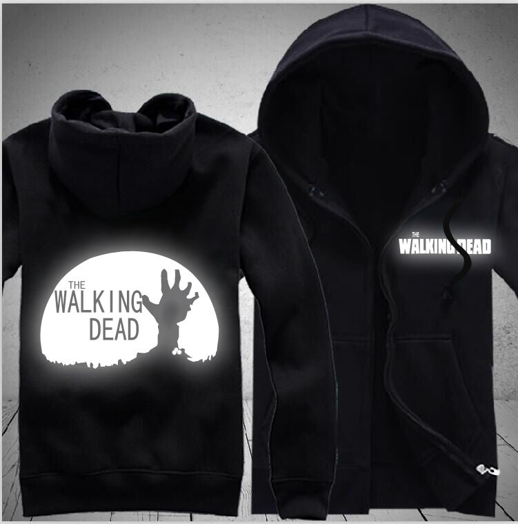 The Walking Dead Luminous Unisex Zipper Hooded Cardigan Sweater,Stree Fashion Sports Coat,Cool Hoodie Sweater Coat Christmas Gifts Birthday Gifts