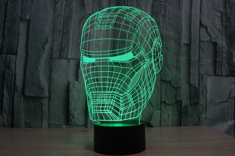 Iron man 3D Illusion Led Table Lamp 7 Color Change LED Desk Light Lamp Art Deco Special Gifts