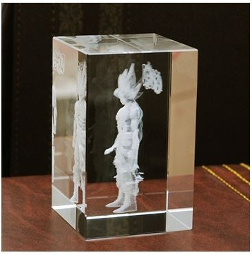 Dragonball Goku Action Figure Goku Engraving Crystal 3D LED Light Figure DRAGON BALL Doll