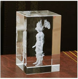 Dragonball Goku Action Figure Goku Engraving Crystal 3D LED Light Figure DRAGON BALL Doll