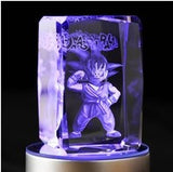 Dragonball Goku Action Figure Goku Engraving Crystal 3D LED Light Figure DRAGON BALL Doll