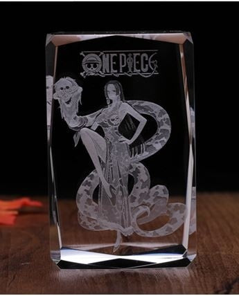 One Piece Hancock Action Figure  Engraving Crystal 3D LED Light Figure One Piece Hancock Doll