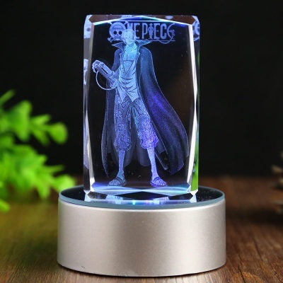 One Piece Akakami no shankusu akční figurka gravírování krystal 3D LED světelná figurka One Piece Shankusu panenka