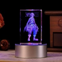 Jednodílná Usoppova akční figurka s gravírováním křišťálové 3D LED světelné figurky Jednodílná Usoppova panenka