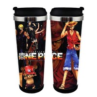 One piece Cup Stainless Steel 400ml Coffee Tea Cup One piece Beer Stein Birthday Gifts Christmas Gifts
