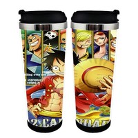 One piece Cup Stainless Steel 400ml Coffee Tea Cup One piece Beer Stein Birthday Gifts Christmas Gifts