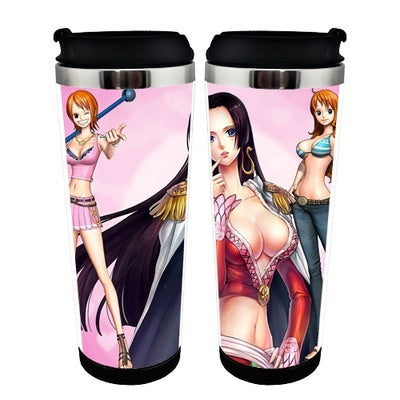 One piece Cup Stainless Steel 400ml Coffee Tea Cup One piece Beer Stein Birthday Gifts Christmas Gifts