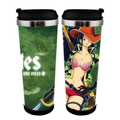 One piece Cup Stainless Steel 400ml Coffee Tea Cup One piece Beer Stein Birthday Gifts Christmas Gifts