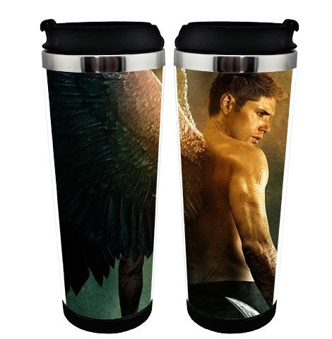 Supernatural Castiel Angel Cup Stainless Steel 400ml Coffee Tea Cup Supernatural Castiel Beer Stein Waterproof Design Birthday Gifts Christmas Gifts
