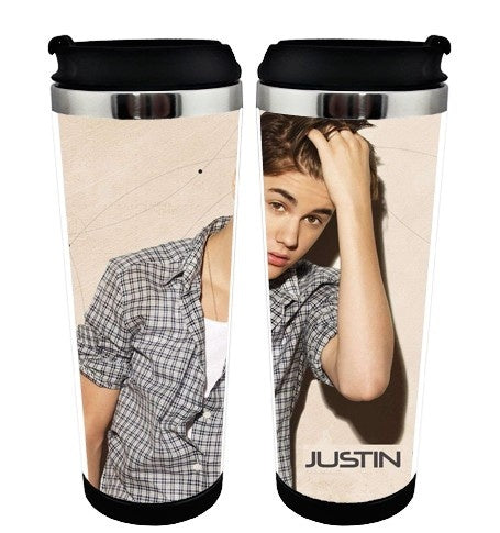 Justin Bieber Stainless Steel 400ml Coffee Tea Cup Justin Bieber Coffee Mug Beer Stein Birthday Gifts Christmas Gifts