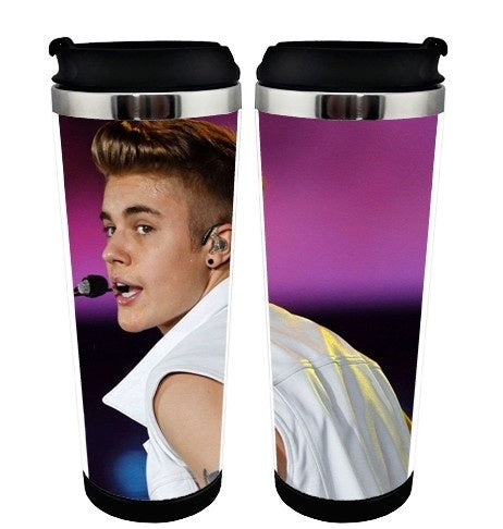 Justin Bieber Stainless Steel 400ml Coffee Tea Cup Justin Bieber Coffee Mug Beer Stein Birthday Gifts Christmas Gifts