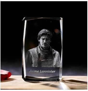 Game of Thrones Jaime Lannister Engraving Crystal 3D LED Light Figure Game of Thrones Doll