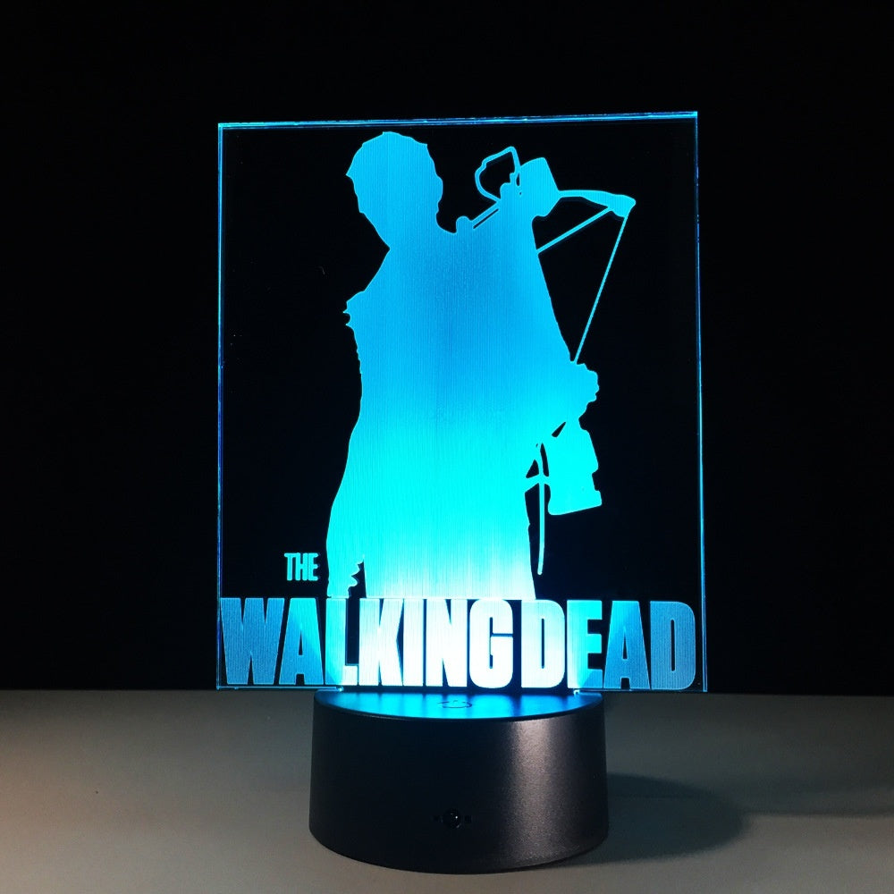 The Walking Dead Daryl Dixon 3D Illusion Led Table Lamp 7 Color Change LED Desk Light Lamp The Walking Dead Gifts