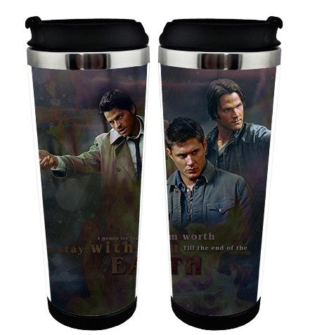 Supernatural šálek Nerezová ocel 400 ml Kávový šálek na čaj Supernatural Beer Stein Dárky k narozeninám Vánoční dárky