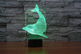 The dolphins 3D Illusion Led Table Lamp 7 Color Change LED Desk Light Lamp dolphins Art Deco Birthday Gifts Christmas Gifts