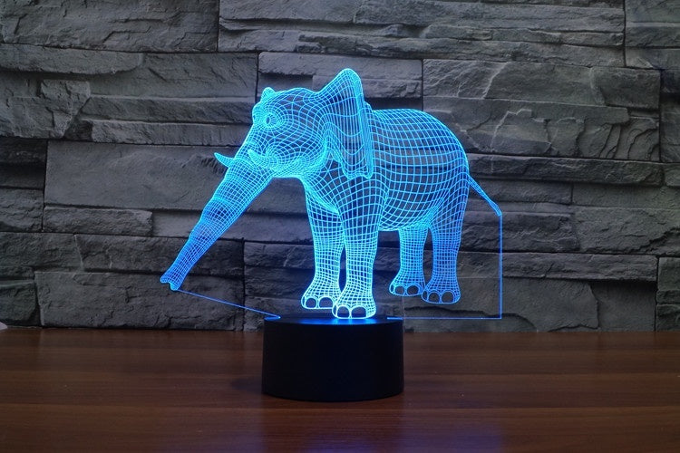 The elephant 3D Illusion Led Table Lamp 7 Color Change LED Desk Light Lamp elephant Art Deco Birthday Gifts Christmas Gifts
