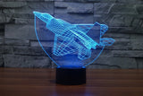 Letadlo Fighter 3D Illusion Led Stolní lampa 7 Změna barvy LED Stolní Světlo Lamp Fighter Dárky k narozeninám Vánoční dárky