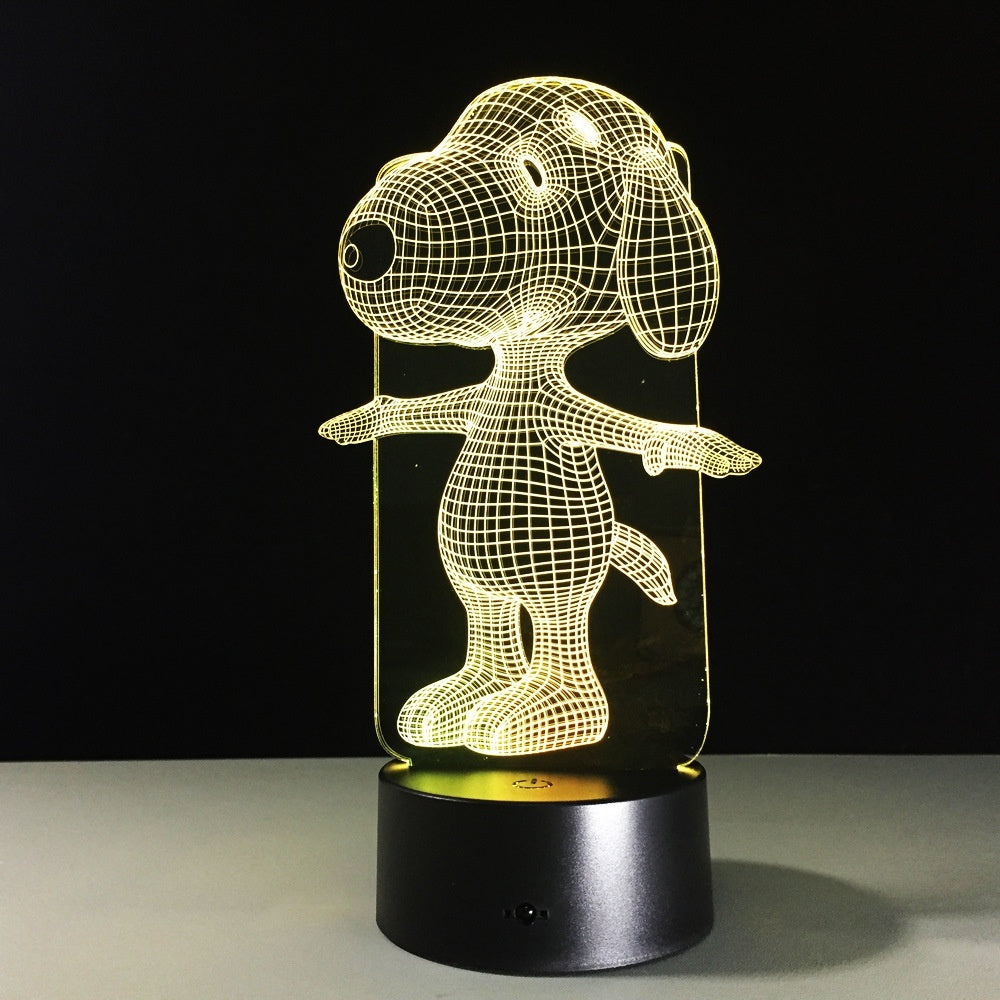 Snoopy 3D Illusion Led Table Lamp 7 Color Change LED Desk Light Lamp Snoopy Birthday Gifts Christmas Gifts