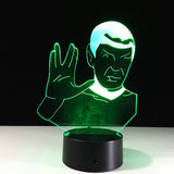 Star Trek SPORCK 3D Illusion Led Table Lamp 7 Color Change LED Desk Light Lamp SPORCK Birthday Gifts Christmas Gifts