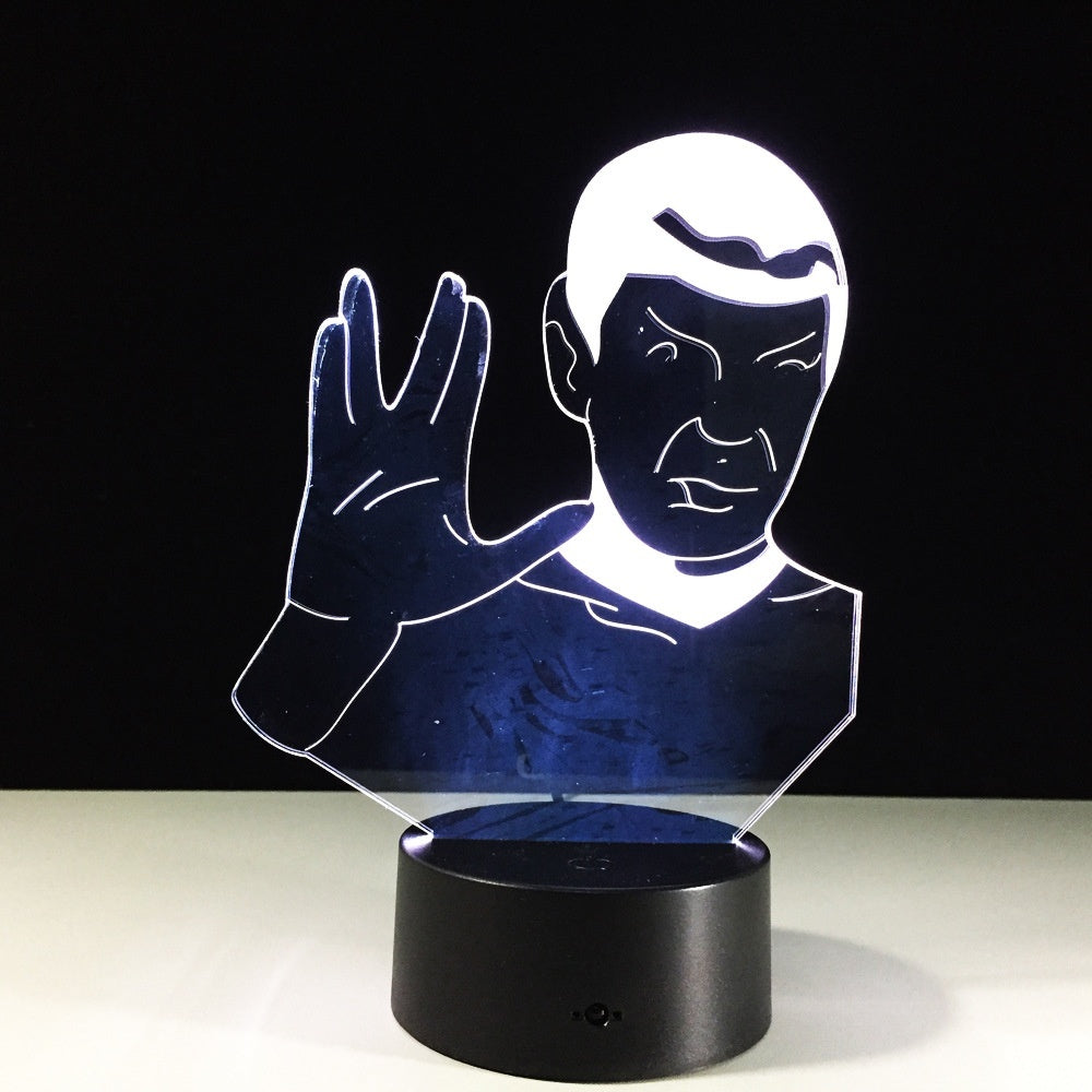 Star Trek SPORCK 3D Illusion Led Table Lamp 7 Color Change LED Desk Light Lamp SPORCK Birthday Gifts Christmas Gifts
