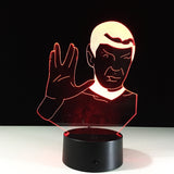 Star Trek SPORCK 3D Illusion Led Table Lamp 7 Color Change LED Desk Light Lamp SPORCK Birthday Gifts Christmas Gifts