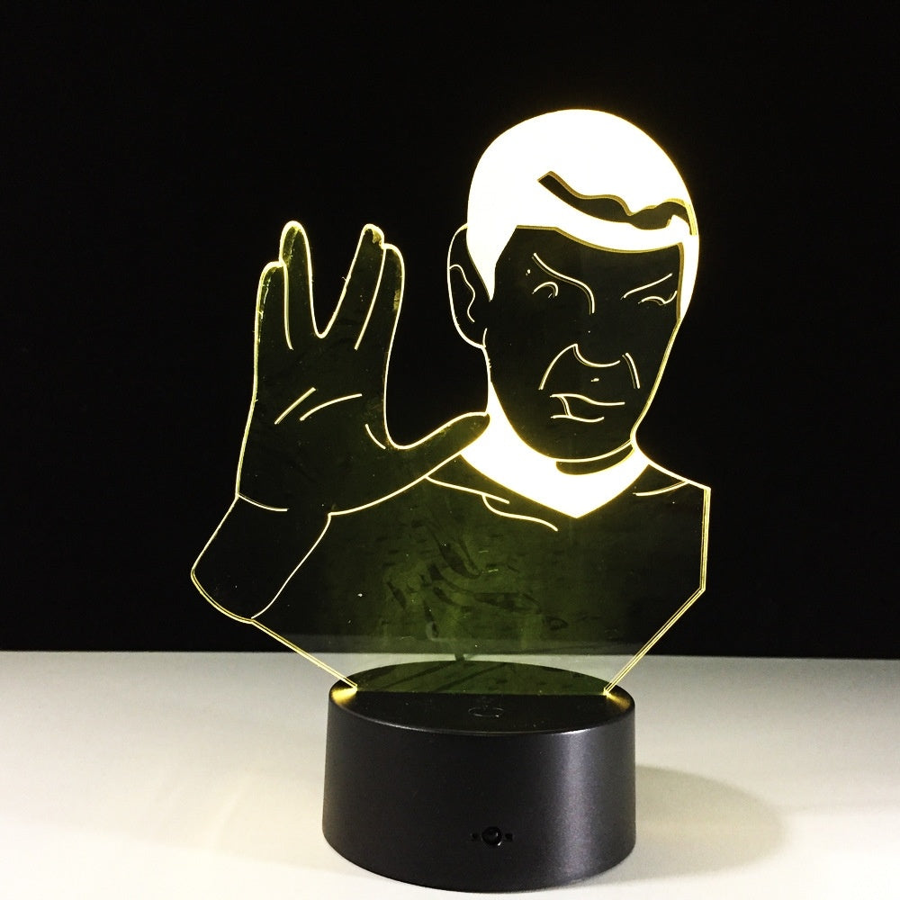 Star Trek SPORCK 3D Illusion Led Table Lamp 7 Color Change LED Desk Light Lamp SPORCK Birthday Gifts Christmas Gifts