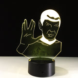 Star Trek SPORCK 3D Illusion Led Table Lamp 7 Color Change LED Desk Light Lamp SPORCK Birthday Gifts Christmas Gifts