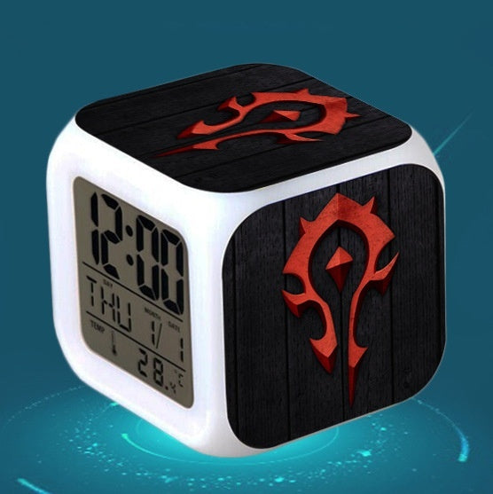 World of Warcraft LED Barevná světla Kreativní Malý budík Pokoj Ložnice Hodiny World of Warcraft Dárky k narozeninám Vánoční dárky