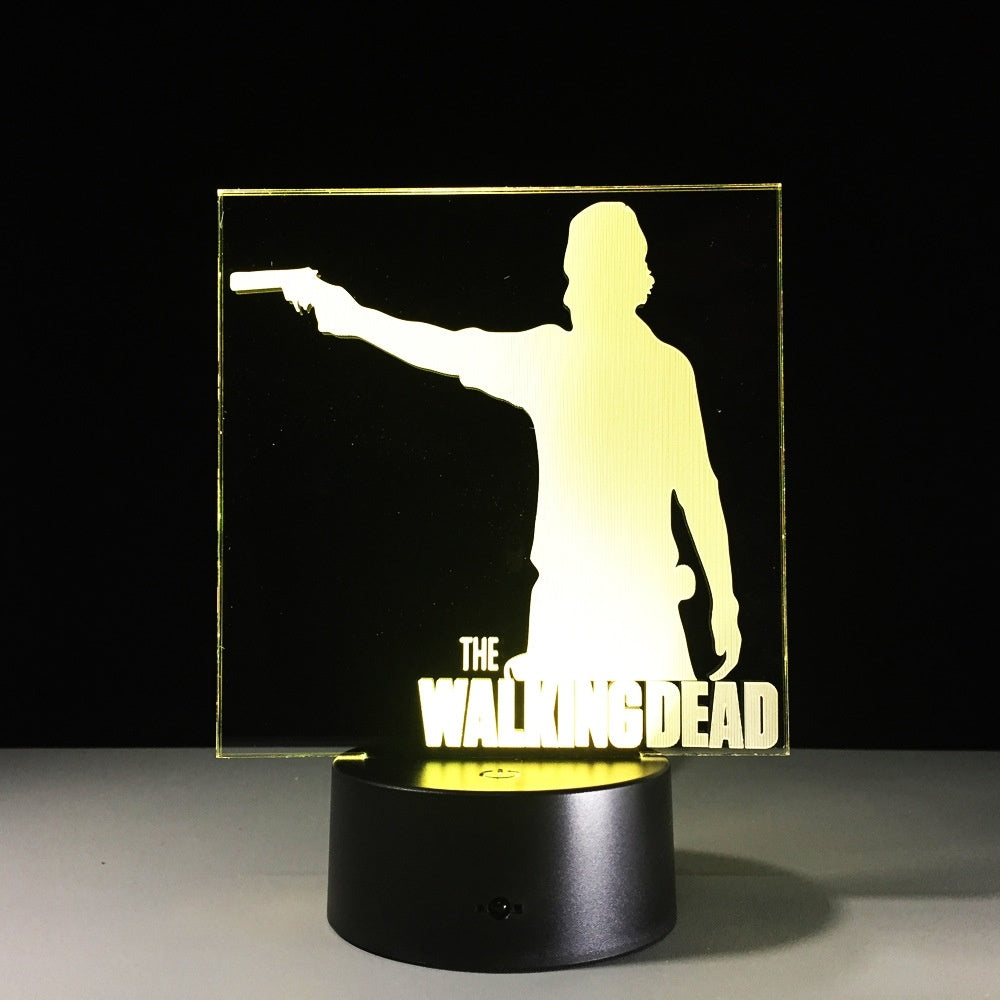The Walking Dead Rick Grimes 3D Illusion Led Table Lamp 7 Color Change LED Desk Light Lamp The Walking Dead Figures Birthday Gifts Christmas Gifts