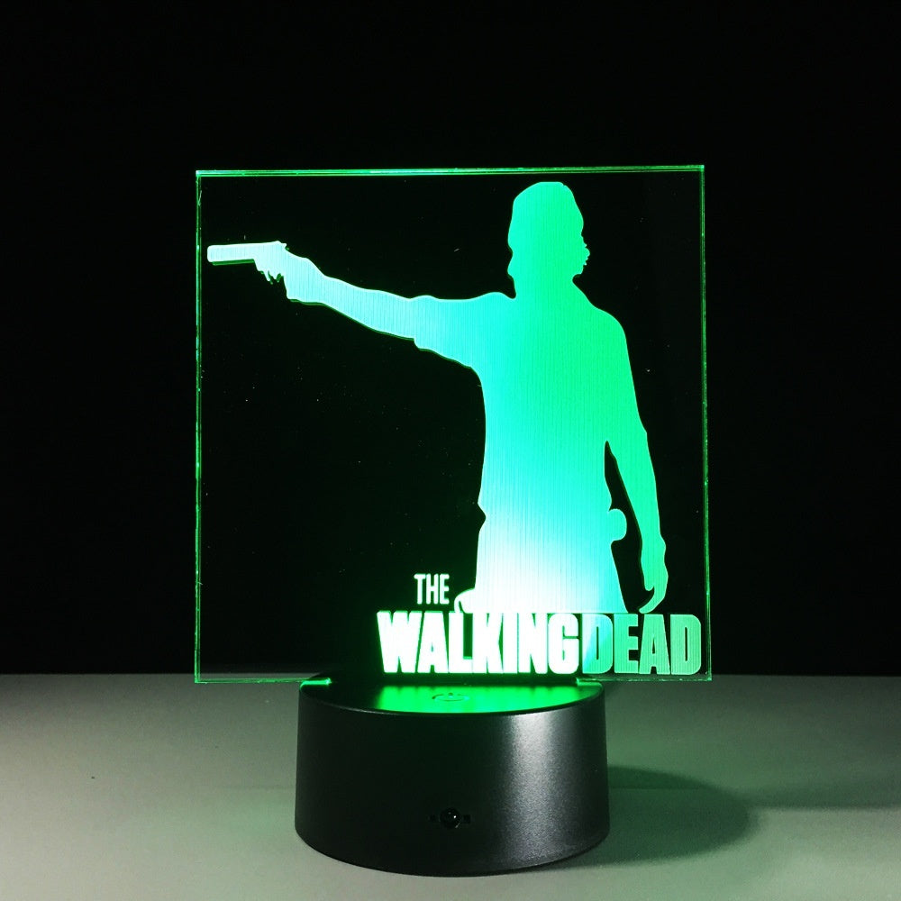 The Walking Dead Rick Grimes 3D Illusion Led Table Lamp 7 Color Change LED Desk Light Lamp The Walking Dead Figures Birthday Gifts Christmas Gifts