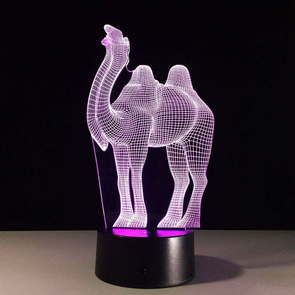 Creative 3D Camel Illusion Visual Led Night Light Camel Led Table Lamp Camel Decoration