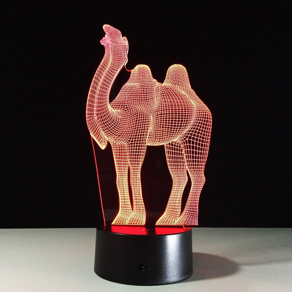 Creative 3D Camel Illusion Visual Led Night Light Camel Led Table Lamp Camel Decoration