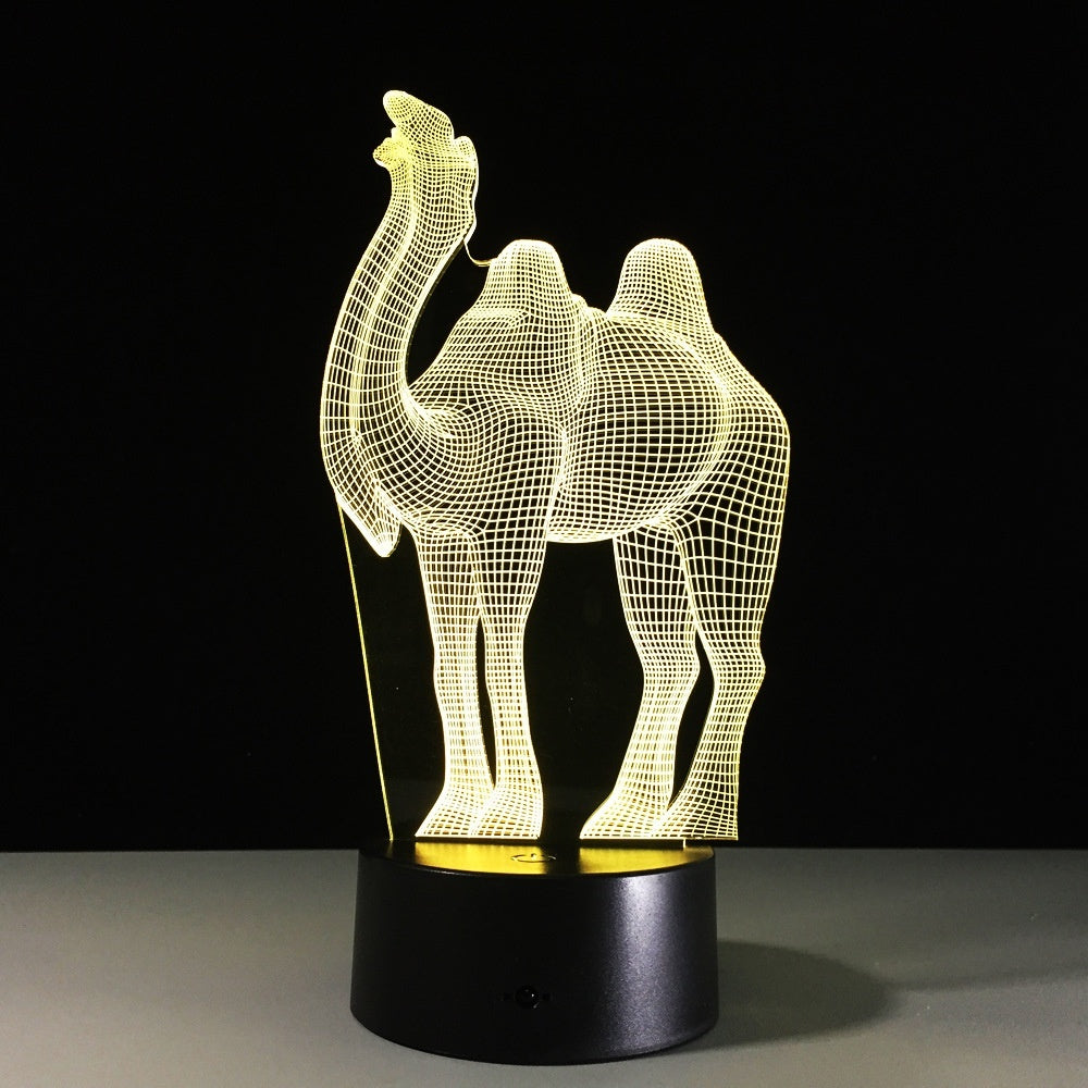 Creative 3D Camel Illusion Visual Led Night Light Camel Led Table Lamp Camel Decoration