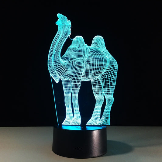 Creative 3D Camel Illusion Visual Led Night Light Camel Led Table Lamp Camel Decoration