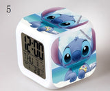 Stitch LED Colorful Lights Alarm Clock Bedroom Student Clock