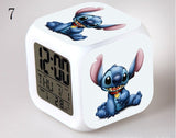 Stitch LED Colorful Lights Alarm Clock Bedroom Student Clock